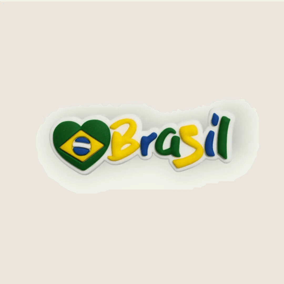 Aplique emborrachado Brasil + coração