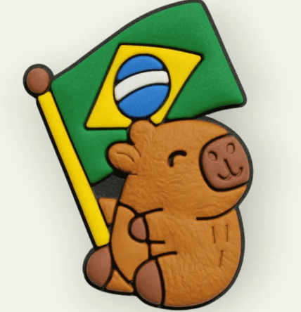 Aplique emborrachado copa Capivara com bandeira (unidade)