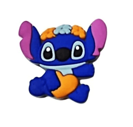 Aplique emborrachado Stich coração laranja (unidade)