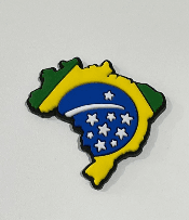 Aplique emborrachado mapa com bandeira do Brasil (unidade)